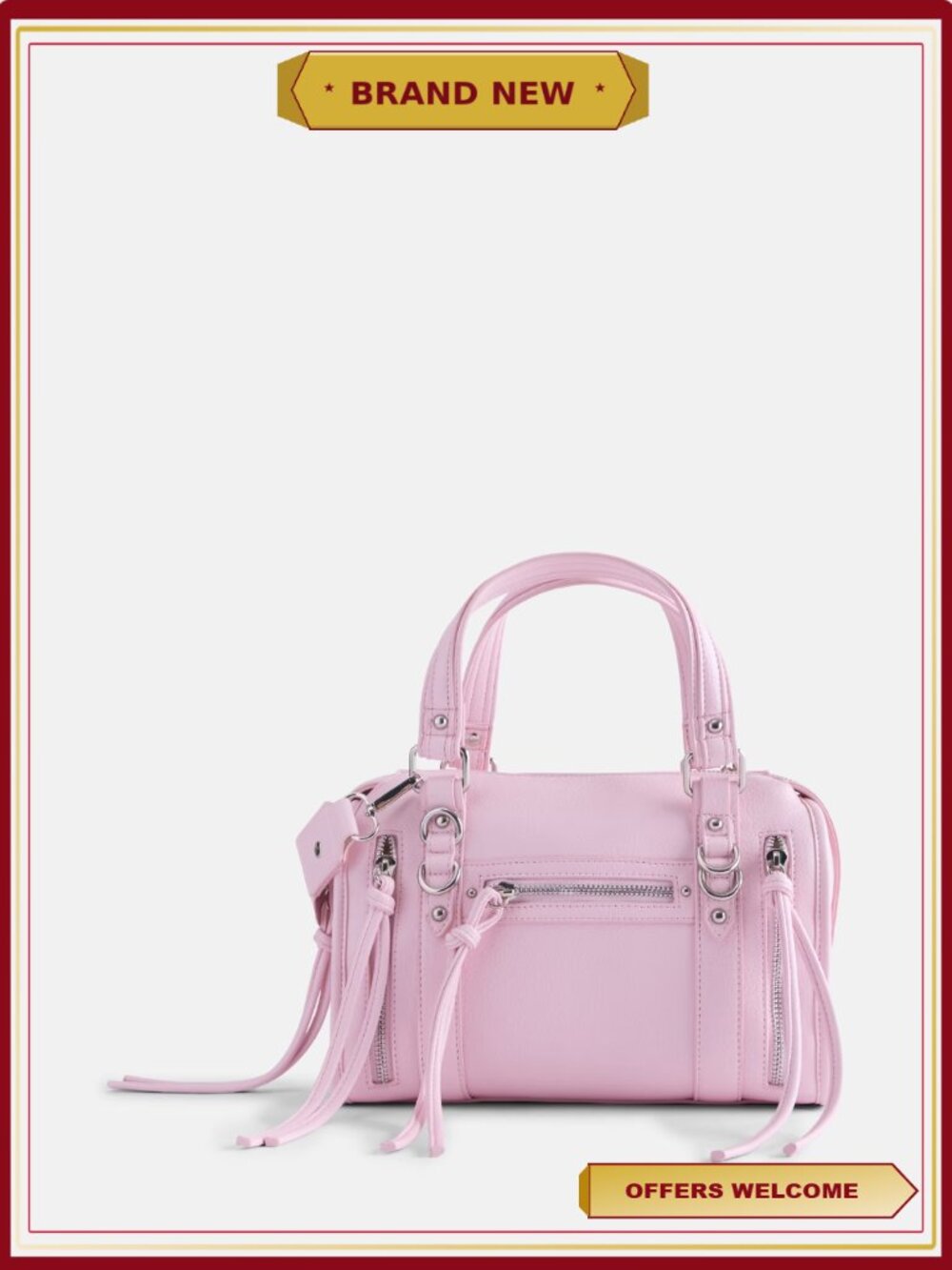 Soft Zipper Satchel Handbag Crossbody Top Handle